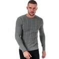 thumbnail image 1 of Men's Luke 1977 Morden Cable Knit Jumper in Gray, 1 of 5
