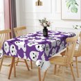 thumbnail image 3 of Duangreer Purple Ghost Halloween Rectangle Tablecloth, Waterproof Wrinkle Resistant Table Cover for Party Picnic Decors, 60 x 102 Inch, 3 of 6