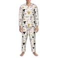 thumbnail image 3 of Naloa Geometric Triangle Men’s Pajamas Set - Long Sleeve Button Down Sleep Shirt and Pajama Bottoms Sleepwear Set-Large, 3 of 7