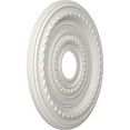 thumbnail image 2 of Ekena Millwork 16"OD x 3 1/2"ID x 1"P Cole Thermoformed PVC Ceiling Medallion (Fits Canopies up to 4 1/2"), UltraCover Satin Blossom White, 2 of 10