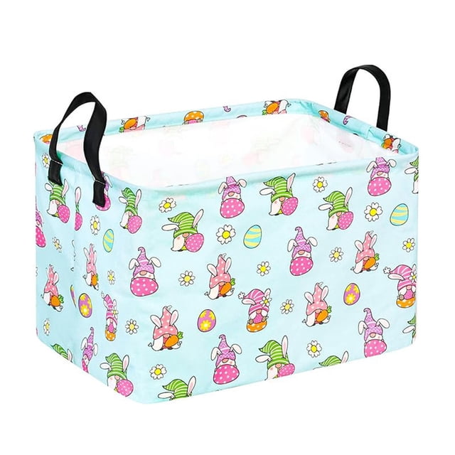 Fareti Rectangular Easter Basket, Storage Bin Organizer with Handles for Easter Decor, Shelf Basket, Easter Baskets
