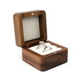 thumbnail image 1 of Visland Ring Box Square Portable Wood Vintage Design Earring Box for Wedding, 1 of 8