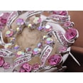 thumbnail image 2 of Pink Rose Flower Abstract Crystal Rhinestone Fashion Wreath Holiday Pin Brooch, 2 of 4