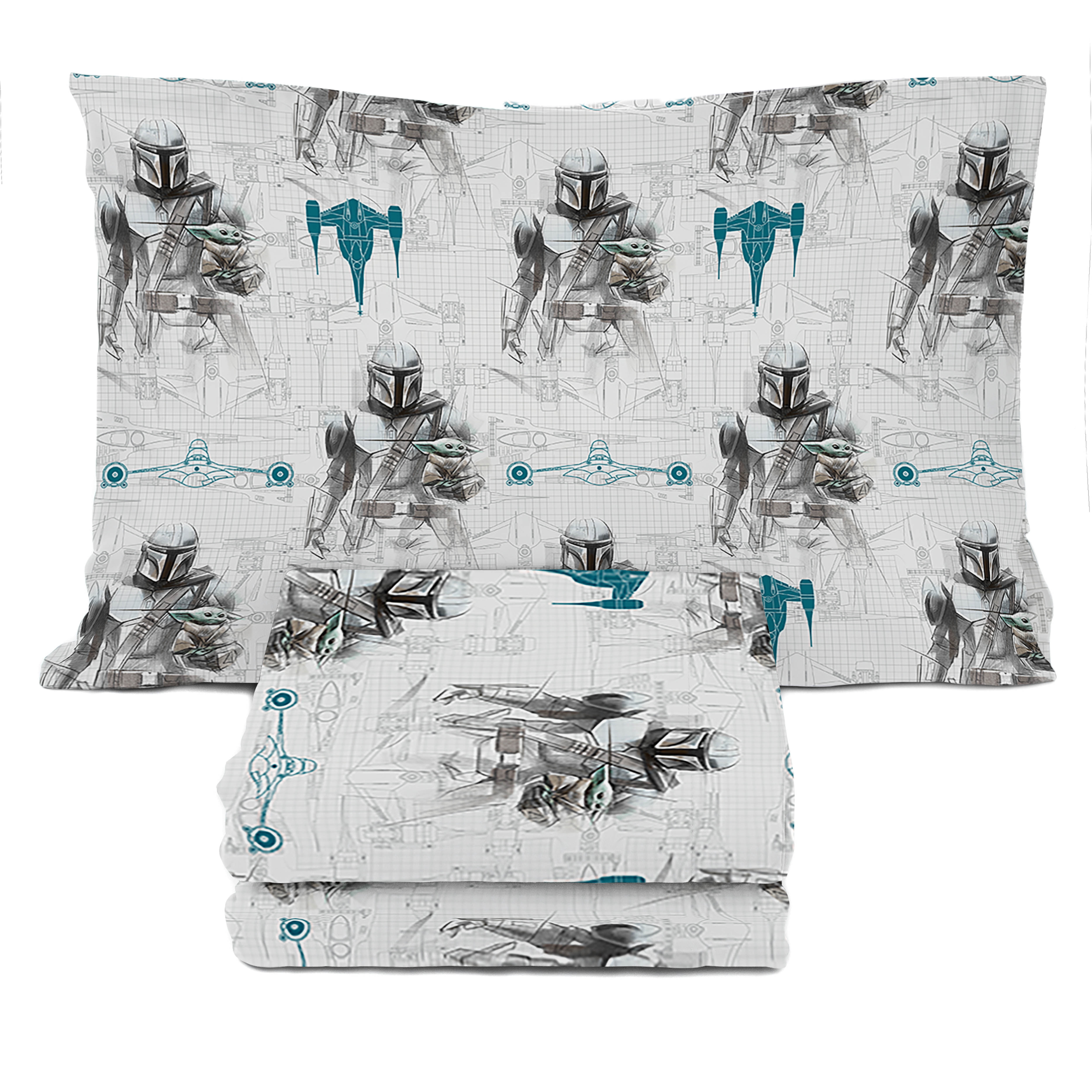 The Mandalorian 3-Piece kids Twin Sheet Set, 100% Polyester