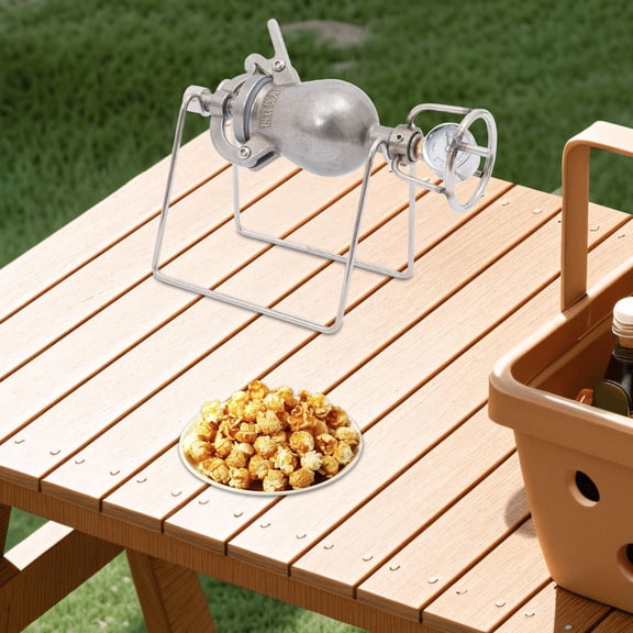 1* Silver Mini Hand Popcorn Maker, Popcorn Maker, Old-Fashioned Pop Corn Maker， 23*13*16cm/9.06*5.12*6.30in