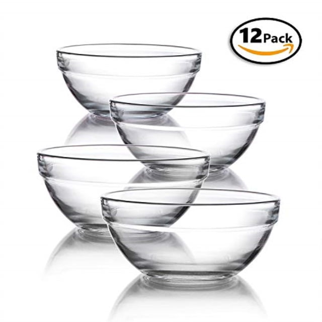 Mini 3.5 Inch Glass Bowls for Kitchen Prep, Dessert, Dips, and Candy