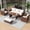 Beige, variant on Yardgrace 5-Piece Outdoor Patio Furniture Set, PE Wicker Sectional Conversation Sofa with Storage Ottoman, Wood Table with Umbrella Hole, Beige for Backyard Garden