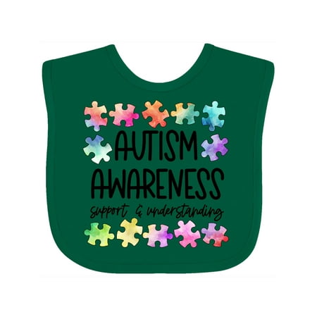 

Inktastic Autism Awareness Support and Understanding Puzzle Pieces Gift Baby Boy or Baby Girl Bib
