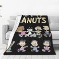 thumbnail image 3 of Mantas de franela con diseño artístico de Peanuts, Charlie Brown, Scream, Snoopy, súper cálidas, para decoración del hogar de niños y niñas, colcha de moda, 3 of 5