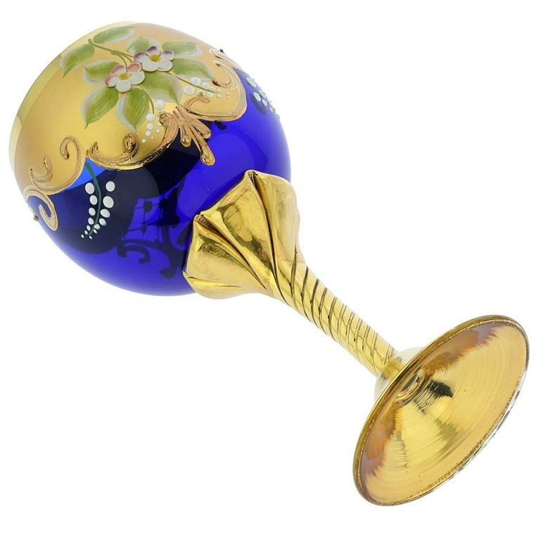 MURANO MORGILLO GLASS ムラノ 金彩ブルー双耳飾り グラス MURANO MORGILLO GLASS ムラノ 金彩ブルー双耳飾り グラス