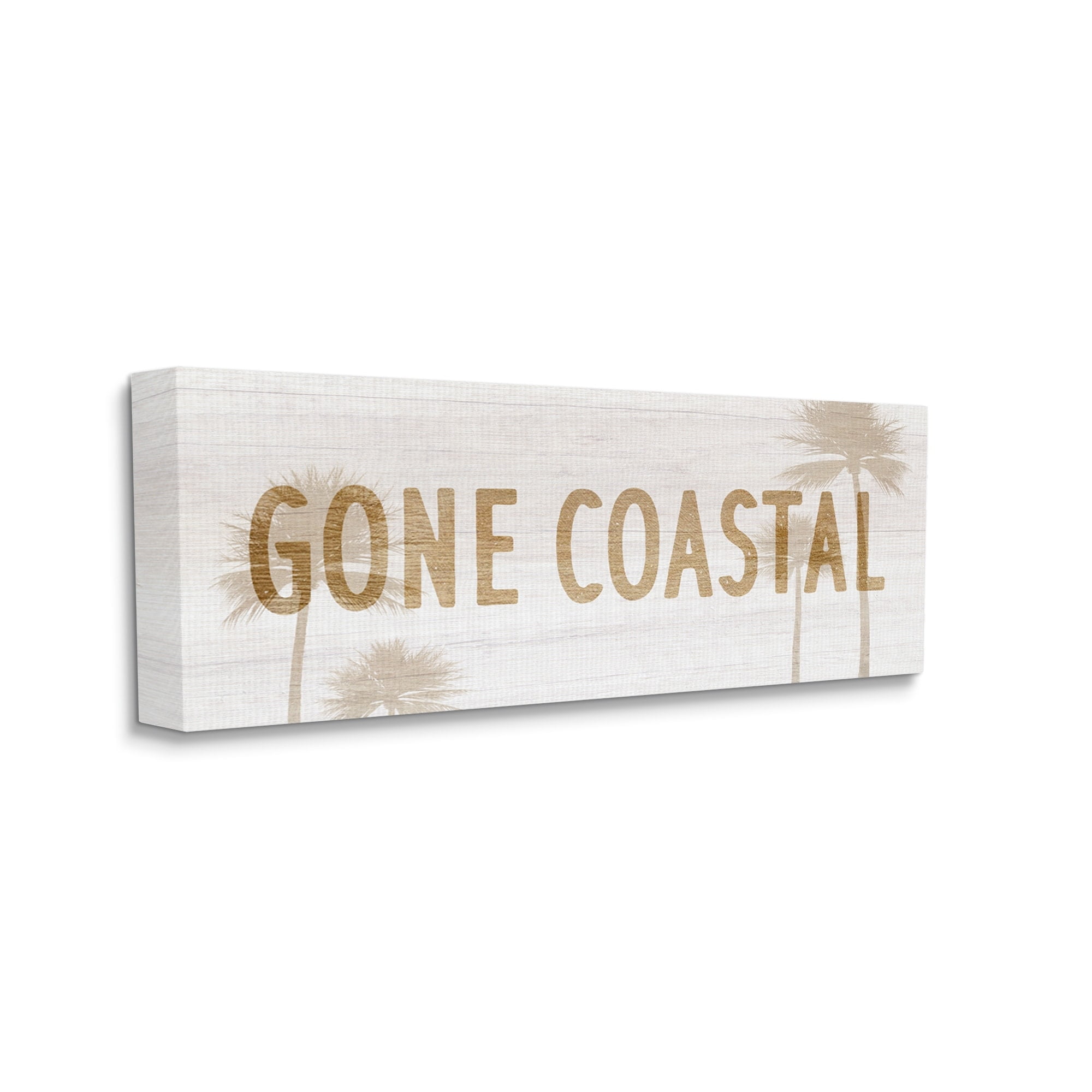 Stupell Industries Gone Coastal Beach Pun Funny Tropical Palm Trees, 24 x 10, Design by Daphne Polselli