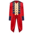 thumbnail image 1 of Kaerm Veste Prince Médiéval pour Enfants Garçons Révolutionnaire Guerre Manches Longues Queue-de-Pie Victorien Blazers Spectacle Magicien Rouge 10, 1 of 7