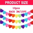 thumbnail image 2 of 10 Piezas Pancarta de Arco Iris Colorida Guirnalda de Papel de Fiesta Decoraciones Colgantes en Forma de Corazón y Mariposa para Decoraciones de Bodas de Fiesta de Cumpleaños, 2 of 6