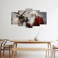 thumbnail image 4 of ZHONGYUTONG 5 Panel Christmas Wall Art Large Xmas Canvas Pictures Santa Claus and Reindeer Painting Winter Scenes Prints Holiday Home Wall Decor Framed (12x20inx2pcs 12x30inx2pcs 12x40inx1pcs), 4 of 4