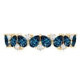 thumbnail image 4 of Rosec Jewels Natural London Blue Topaz Half Eternity Ring - AAA Quality - Pear Shape Blue Topaz Diamond Ring - with Jewelry Box, 10K Yellow Gold, US 7.00, 4 of 8
