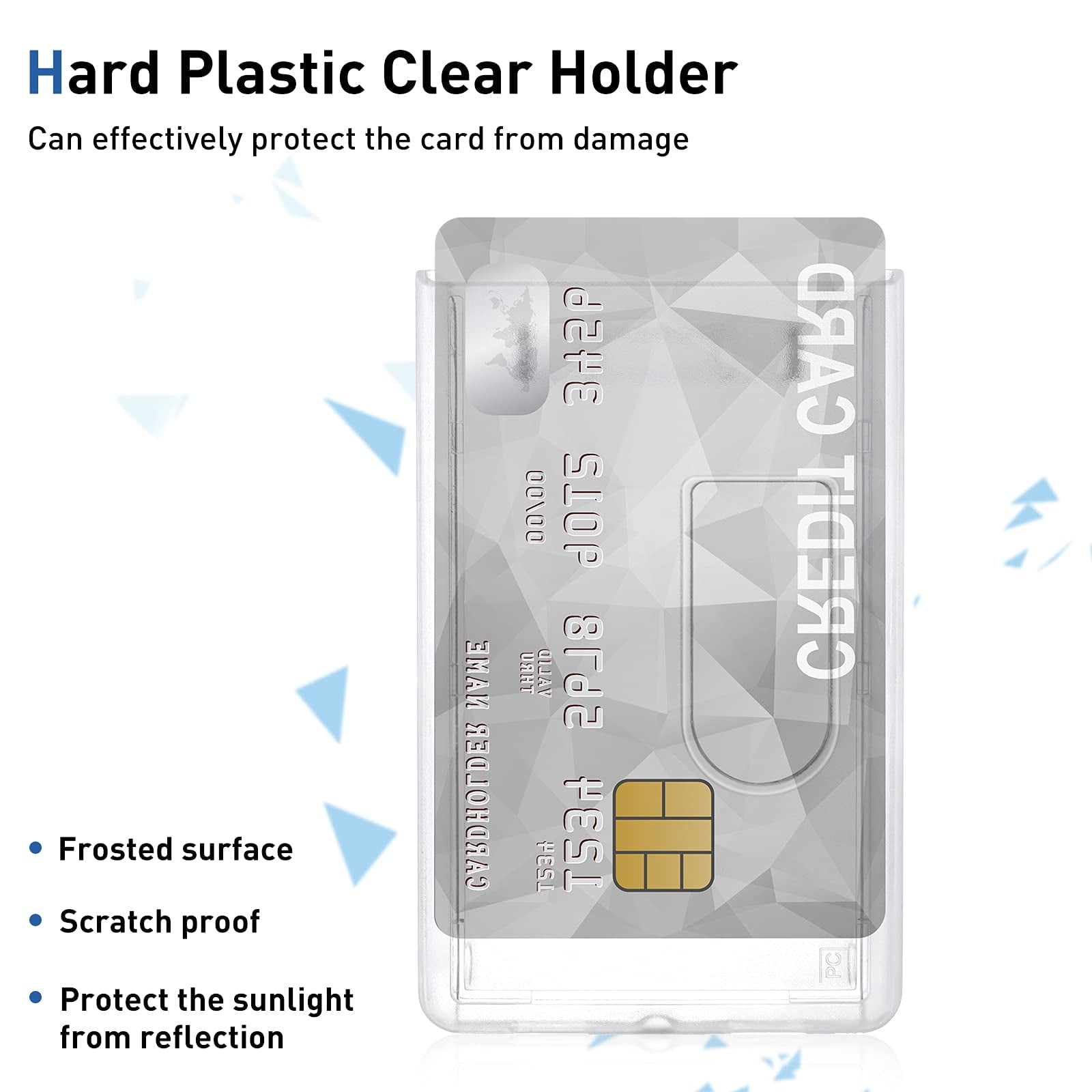 Vertical Hard Plastic 2 Card ID Badge Holders, 20 Count