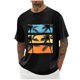 thumbnail image 2 of Tops para hombre, blusas y camisas de cuello redondo y manga corta para hombre, blusas casuales de moda con cuello redondo y estampado para hombre, blusas de poliéster para hombre., 2 of 5