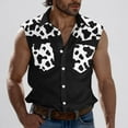 thumbnail image 2 of VBTAPA Men's Sleeveless Beach Shirts Trendy Summer Button Down Tank Tops Camouflage Casual Tank Shirt with Pockets Black XXL, 2 of 6