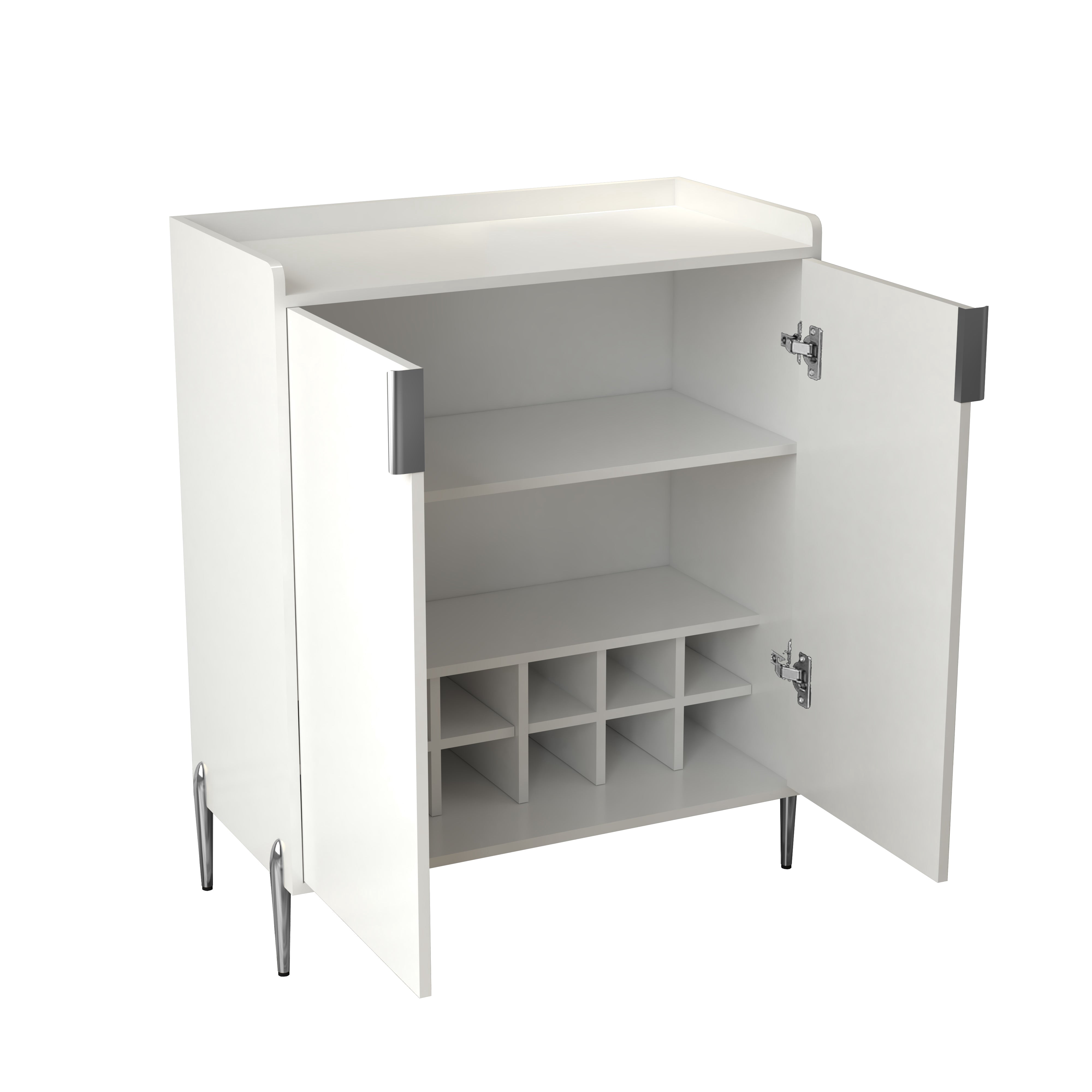 Sailvan Home Wine Bar Cabinet with Wine Rack & Adjustable Shelf