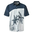 thumbnail image 1 of Camisas de Lino para Hombres, Manga Corta Camisa de Boliche Vintage con Cuello Cubano, Botón de Verano de Playa Casual, 1 of 1
