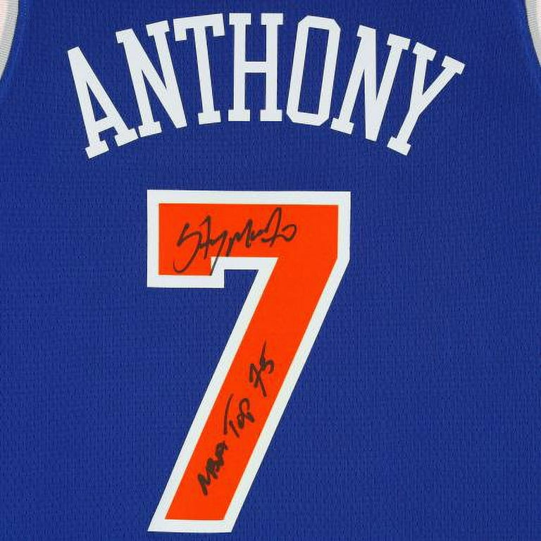 Carmelo Anthony New York Knicks Autographed Blue Icon