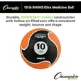 thumbnail image 2 of Champion Sports Rhino Elite Medicine Ball (10 pounds), Orange, 2 of 4