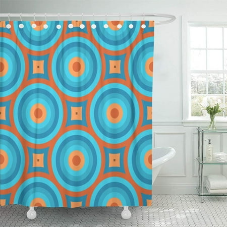 Cynlon Pattern Geometric Vintage Retro 60s 80s 70s Abstract Circles Curves Bathroom Decor Bath Shower Curtain 60x72 Inch Walmart Com Walmart Com