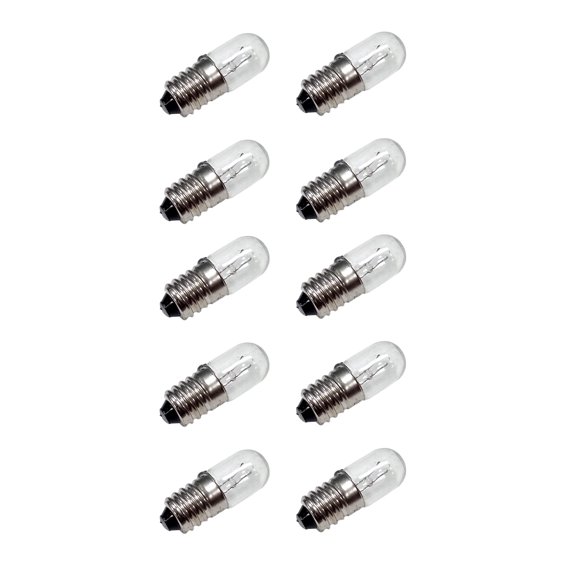 Lot de 10 Ampoules Miniatures E10 à Base Vissée, Style Balle 3,8 V / 0,2 A, Incandescentes