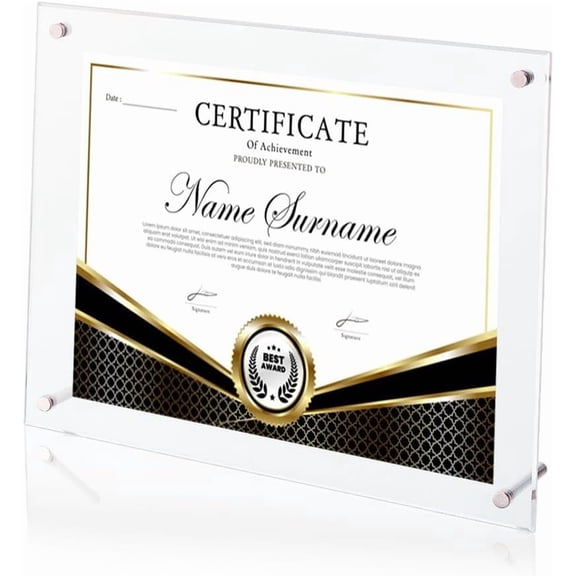 9x7 Acrylic Business License Frame Clear Certificate Holder Rectangle oto Frames Stand Frameless Picture Frame for Business License