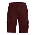 thumbnail image 4 of pstuiky Pantalones cortos de gimnasio, Pantalones cortos casuales de moda para hombre, con múltiples bolsillos, botón, cremallera y cintura elástica. Pantalones cortos de entrenamiento, 4 of 7