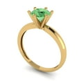 thumbnail image 2 of Clara Pucci 14K Yellow Gold Solid Gold Green Solitaire Anniversary Ring for Women - 1 cttw Round Cut, 2 of 8