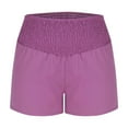 thumbnail image 6 of Crunowin Womens Lightweight Summer Shorts, High Waisted Solid Sport Shorts Purple XL, 6 of 6