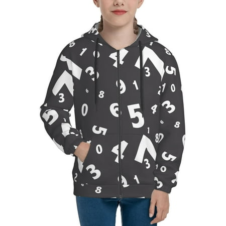 

Hoodies for Teen Girls Boys black math number Long Sleeve Youth Kids Essentials Zip Up Hoodie Lghtweight Fashion Hoodies & Sweatshirts Jacket Fall Winter Outfits Tops