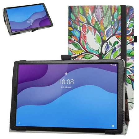 Labanema 10.1" Lenovo Tab M10 HD (2nd Gen) TB-X306X Case, PU Leather Folio Stand Protective Case, Cover for 10.1" Lenovo Tab M10 HD (2nd Gen) TB-X306X (Love Tree)