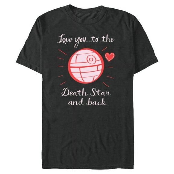 Star Wars Valentine Day Love You to the Death Star and Back - Short Sleeve Blended T-Shirt for Adults - Customized-Dark Heather