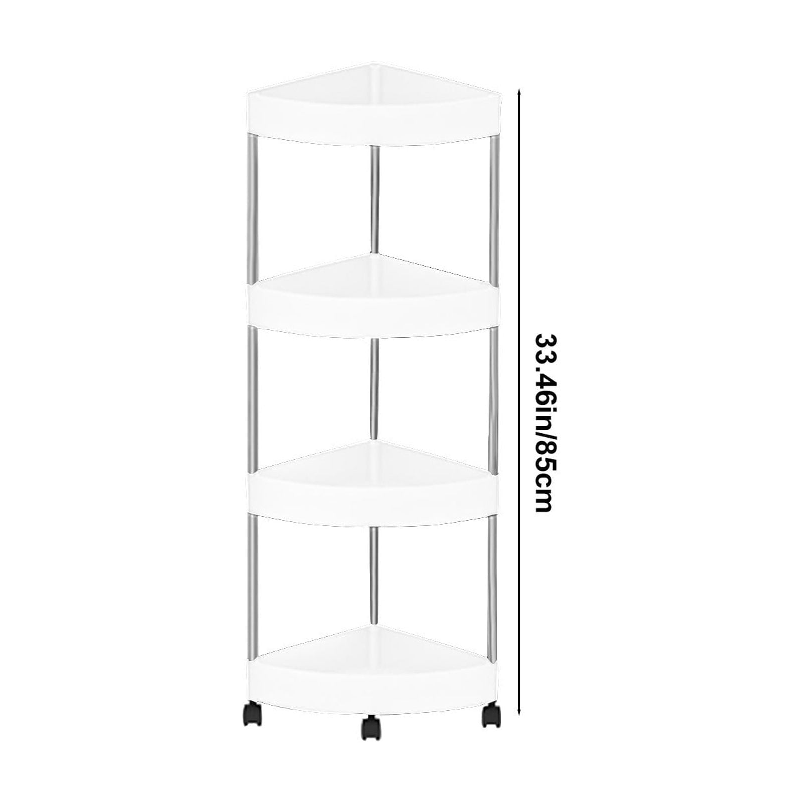 4 Tier Corner Bathroom Organizer Countertop with Rollers, Bathroom Counter Shelf Vanity Organizer and Storage Cabinet for Makeup Skin Care Perfume Organizer Tray or Kitchen Spice Rack