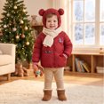 thumbnail image 5 of Abcomgle Toddler Puffer Jacket Lightweight Lightweight Puffer Padded Baby Jacket Cute Bear Ears Hooded Boys Winter Coat Winter Warm Infant Outerwear, 5 of 7