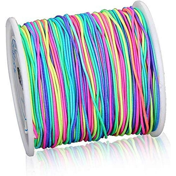 100m Rainbow Colourful Elastic Cord 1mm Thread Stretch String