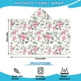 thumbnail image 2 of Pioneer Flower Floral Print Pattern Hooded Bath Towel，50"x30" for Ages 3 To 12 Kids, Quick Dry Lightweight Soft Microfiber Hood Beach Towel Cover Up for Kids, 2 of 7