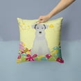thumbnail image 2 of Easter Eggs Miniature Schanuzer White Fabric Decorative Pillow, 2 of 4