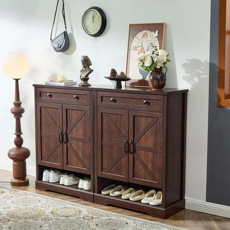 Farmhouse Rustic Shoe Storage Cabinet Yitahome Farmhouse 5-Tier