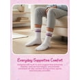 thumbnail image 3 of Justice Mid Crew Socks for Girls, Stylish Kids Socks for Daily Wear, 6 pk Grey Multi Color, 3 of 7