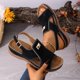 thumbnail image 4 of Sandalias de Cuña de las Mujeres Casuales de Moda Gruesa Parte Inferior de la Playa Estilo de la Boca de los Peces Sandalias de Verano de las Mujeres, 4 of 9