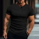 thumbnail image 1 of Ceisia Men's Slim Fit Short Sleeve Henley T-Shirt Ribbed Texture Spring Summer Shirt Gift, 1 of 6