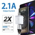 thumbnail image 2 of USB C Block Fast Charging, 2 Pack Dual Port Charger Block with Type C Charging Cable 6FT, USB Charging Block Type C Charger Block Wall Charger Adapter Power Station Compatible for Android, White, 2 of 7