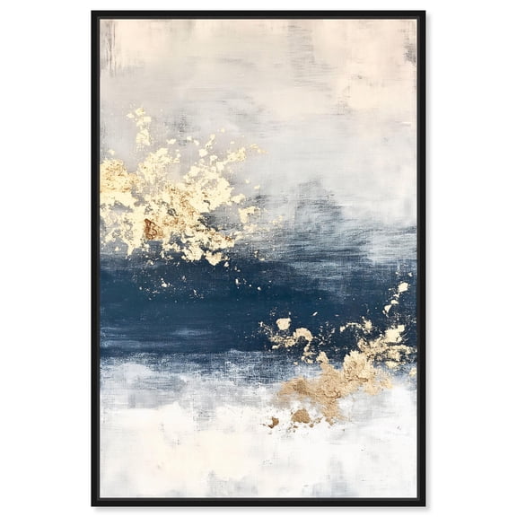 Ocean's Gold Hues I Canvas Coastal Abstracts by Art Remedy, Black Frame, 10 x 15