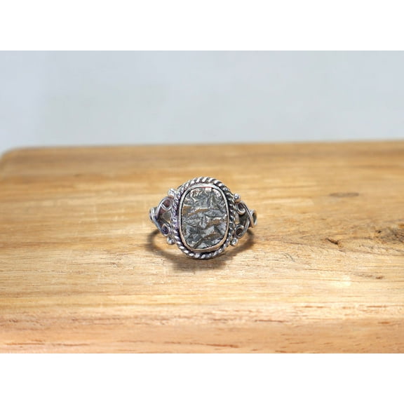 Heaven Crafts Solid 925 Sterling Silver Raw Pyrite Ring Oval Shape Gemstone Handmade Designer Jewelry Unisex Gift Item