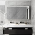 thumbnail image 2 of tunuo 60W x 36H Wall Mounted LED Medicine Cabinets for Bathroom with Mirror, Defogger, Dimmer, Outlets & USB, Three Doors, 2 of 7