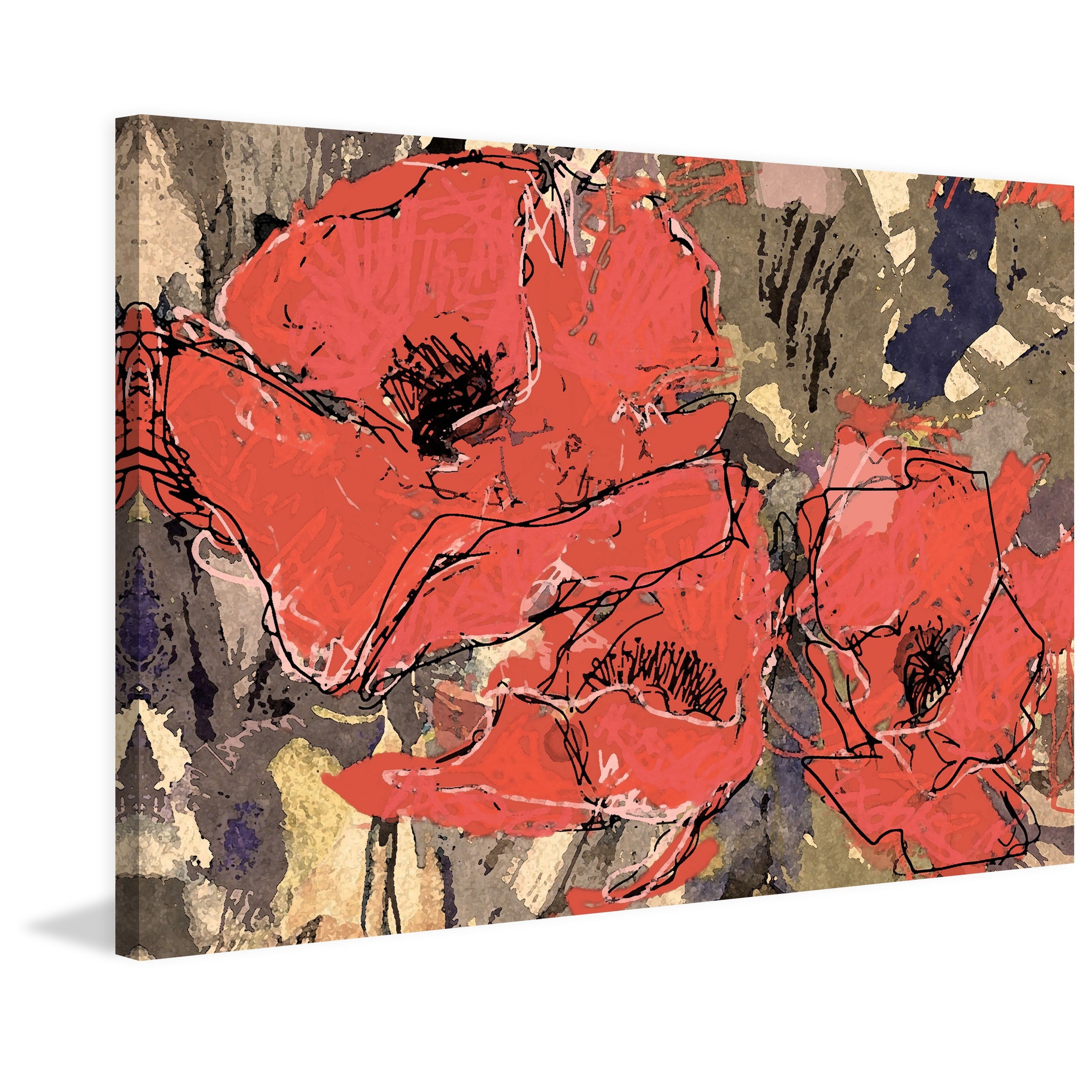 Sketch Cadmium Red Painting Print on Wrapped Canvas