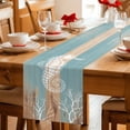thumbnail image 5 of Coastal Sea Horse Table Runner 70 Inches, Summer Coral Ocean Vintage Wood Bed Runner Dresser Scarves Tabletop for Indoor Outdoor Parties/Ceremony/Banquet, 13" x 70", 5 of 9